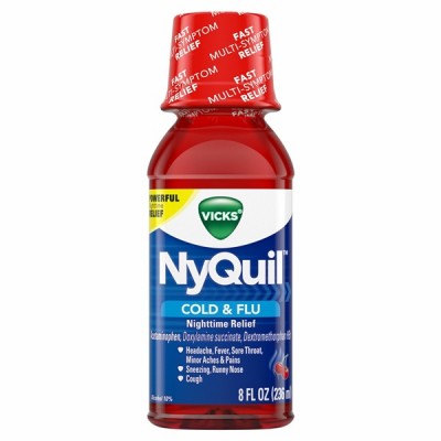 VICKS NYQUIL COUGH NIGHTTIME RELIEF CHERRY FLAVOR LIQUID 8OZ BOTTLES 1CT